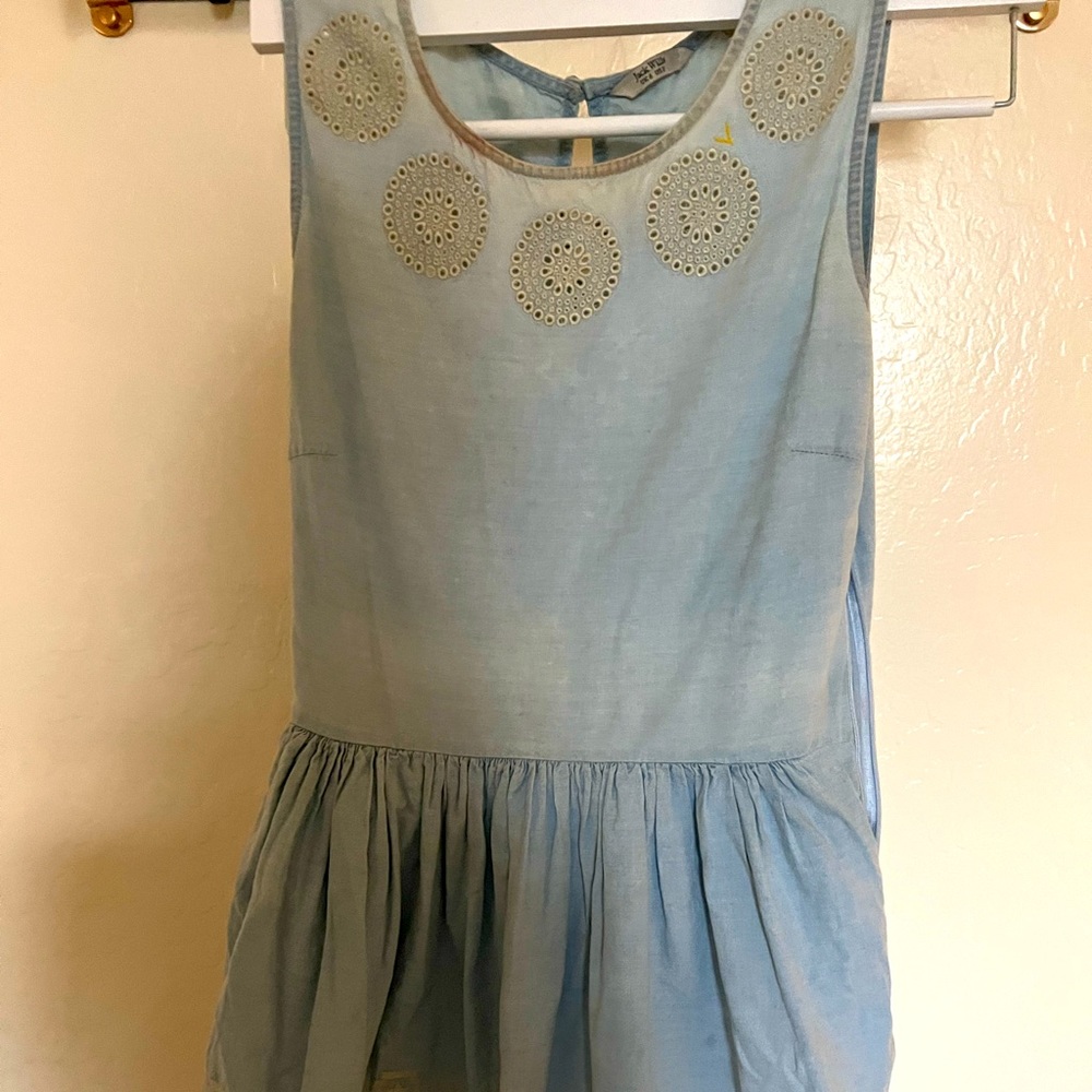 Jack Wills denim Eyelet Sleeveless Mini Dress